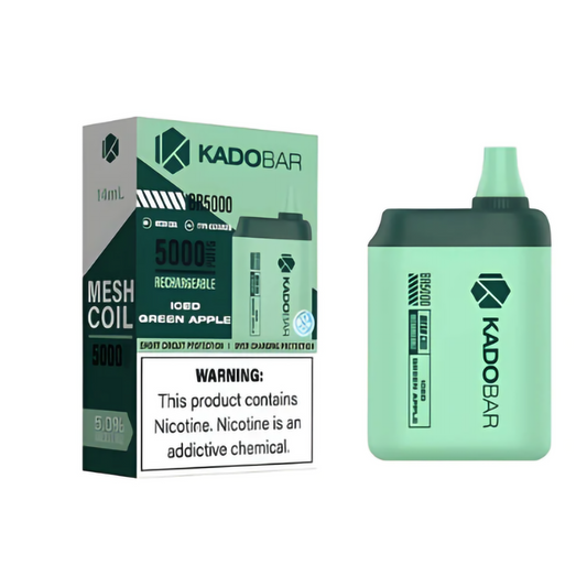 KADO BAR 5% 5000 PUFFS DISPOSABLE - ICED GREEN APPLE