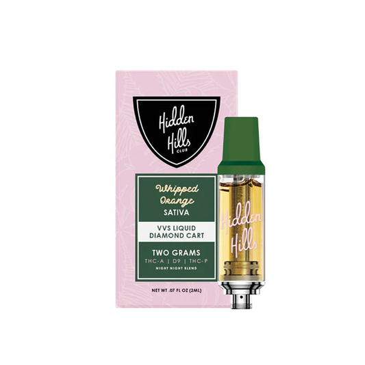 HIDDEN HILLS VVS LIQUID DIAMOND D9/THCA/THCP 2G CARTRIDGE SATIVA - WHIPPED ORANGE