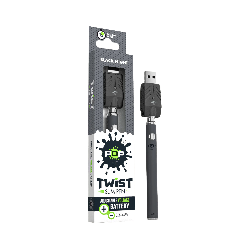 POP HIT TWIST SLIM 320MAH PEN - BLACK NIGHT