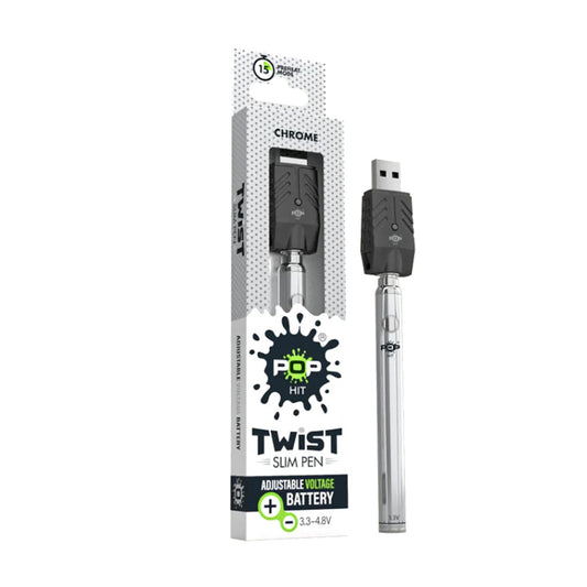 POP HIT TWIST SLIM 320MAH PEN - CHROME