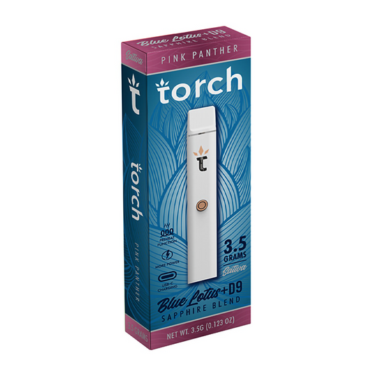 TORCH BLUE LOTUS + D9 3.5G SAPPHIRE BLEND DISPOSABLE  SATIVA - PINK PANTHER