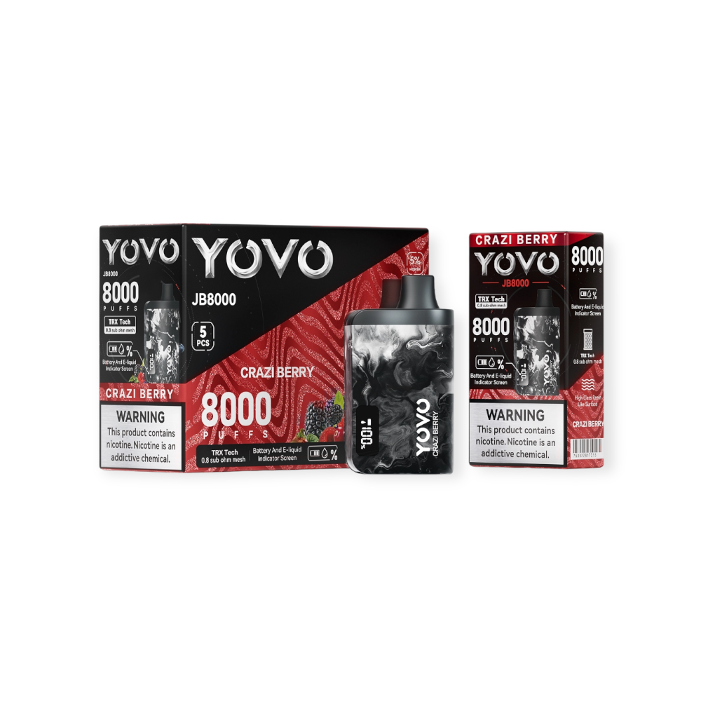 YOVO JB8000 5% DISPOSABLE - CRAZI BERRY