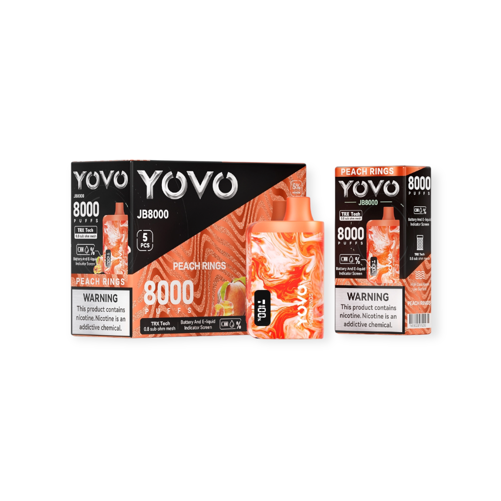 YOVO JB8000 5% DISPOSABLE - PEACH RINGS