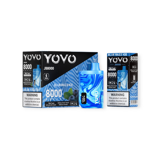 YOVO JB8000 5% DISPOSABLE - BLUE RAZZ ICE