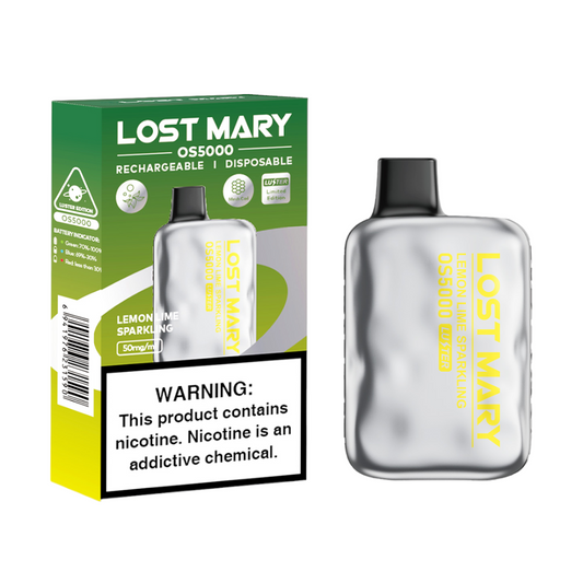 LOST MARY OS5000 5% SALT NIC DISPOSABLE - LEMON LIME SPARKLING