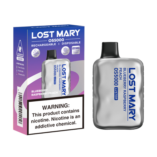 LOST MARY OS5000 5% SALT NIC DISPOSABLE - BLUEBERRY RASPBERRY PEACH