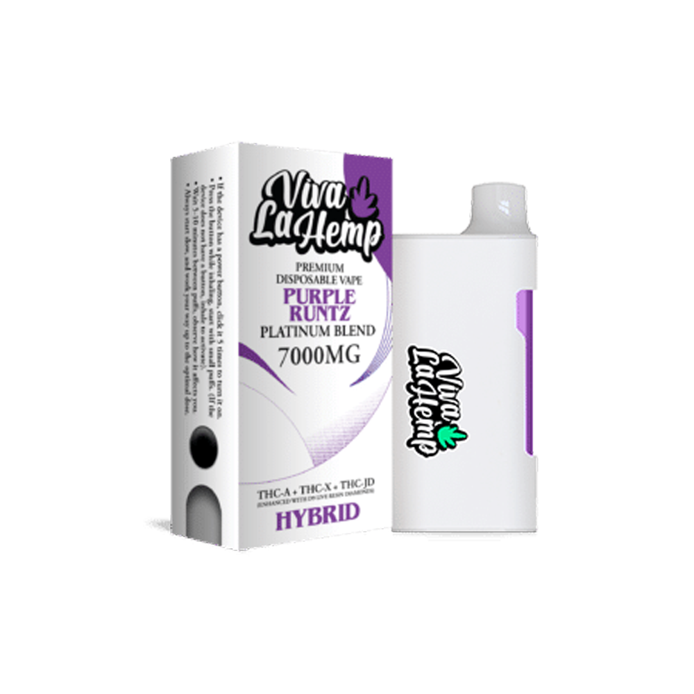 VIVA LA HEMP PLATINUM BLEND 7000MG DISPOSABLE VAPE HYBRID - PURPLE RUNTZ