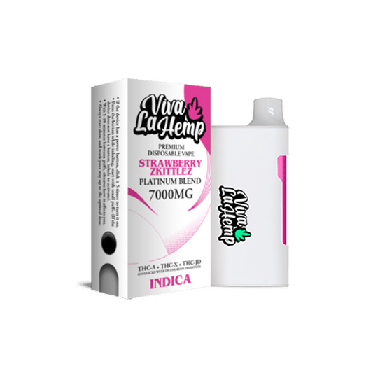 VIVA LA HEMP PLATINUM BLEND 7000MG DISPOSABLE VAPE INDICA - STRAW ZKITTLEZ