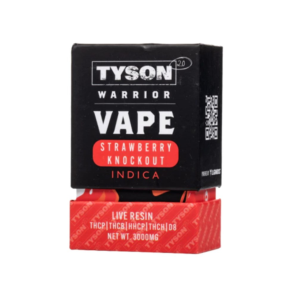 TYSON LIVE RESINS 3G WARRIOR DISPOSABLE INDICA -  STRAWBERRY KNOCKOUT