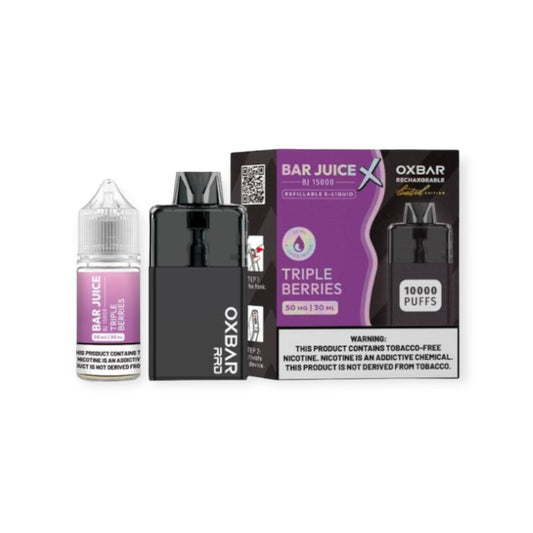 OX BAR  30ML  10000PUFFS VAPE  50MG - TRIPLE BERRIES