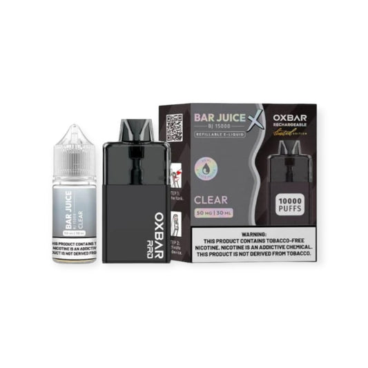 OX BAR  30ML  10000PUFFS VAPE  50MG - CLEAR