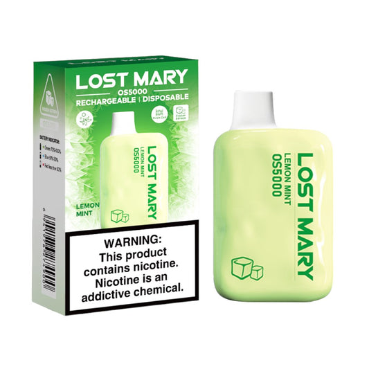 LOST MARY OS5000 5% SALT NIC DISPOSABLE - LEMON MINT