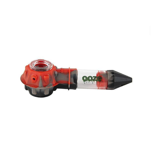 OOZE BOWSER SILICONE WATER PIPE - BLACK/RED/GRAY