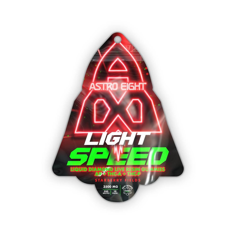 ASTRO EIGHT NANO LIGHTSPEED LIQUID DIAMOND LIVE RESIN 3500MG GUMMIES - STRAWBERRY FIELDS