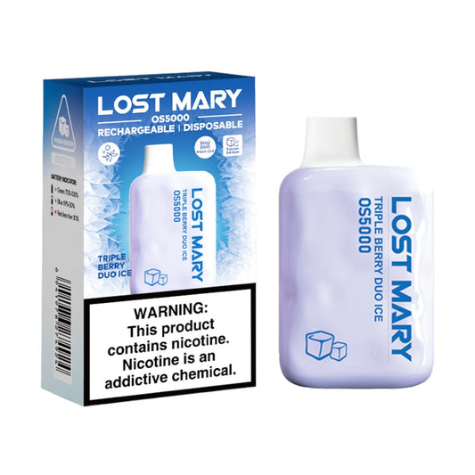 LOST MARY OS5000 5% SALT NIC DISPOSABLE - TRIPLE BERRY DUO ICE