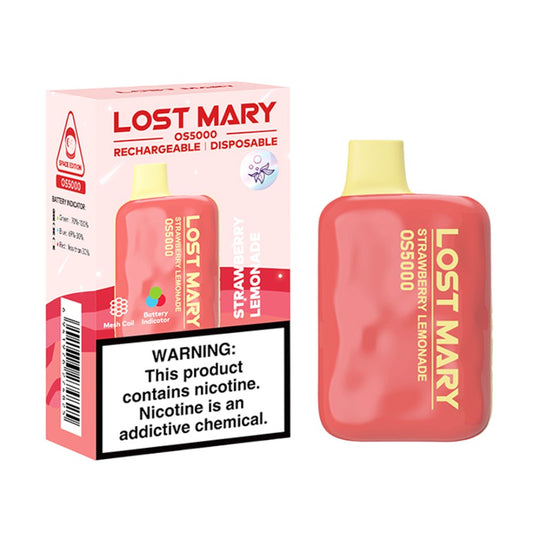 LOST MARY OS5000 5% SALT NIC DISPOSABLE - STRAWBERRY LEMONADE