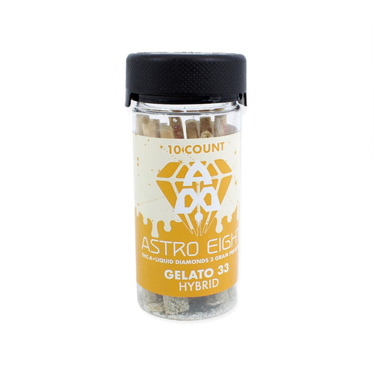 ASTRO EIGHT THCA/LIQUID DIAMONDS 2G PRE ROLLS HYBRID - GELATO 33