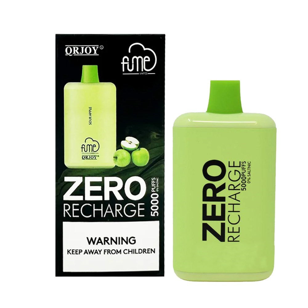 FUME RECHARGE 5000 PUFFS ZERO NIC DISPOSABLE - SOUR APPLE