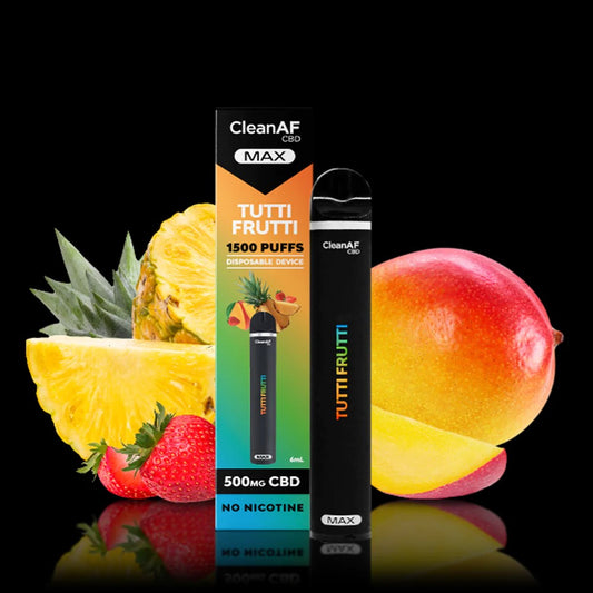 CLEANAF MAX CBD 1500PUFFS 500MG DISPOSABLE - TUTTI FUTTI
