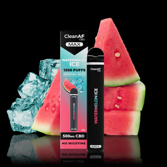 CLEANAF MAX CBD 1500PUFFS 500MG DISPOSABLE - WATERMELON ICE
