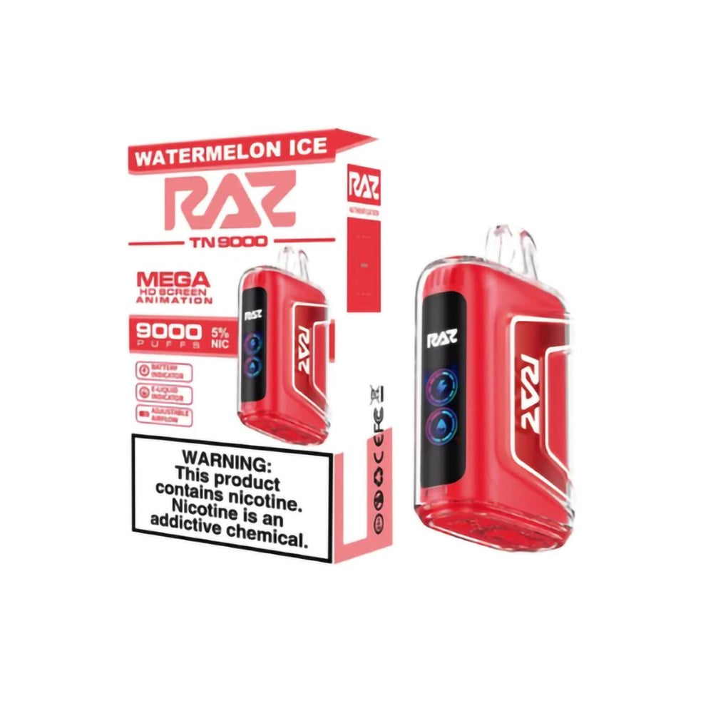 RAZ 5% NIC 9000PUFFS DISPOSABLE - WATERMELON ICE – Ben Exotics