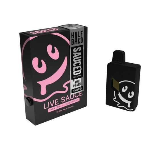 HALF BAK'D LIVE RESIN SAUCE'D D9/THCA/THCB/THCP 4G DISPOSABLE HYBRID - PINK PICASSO