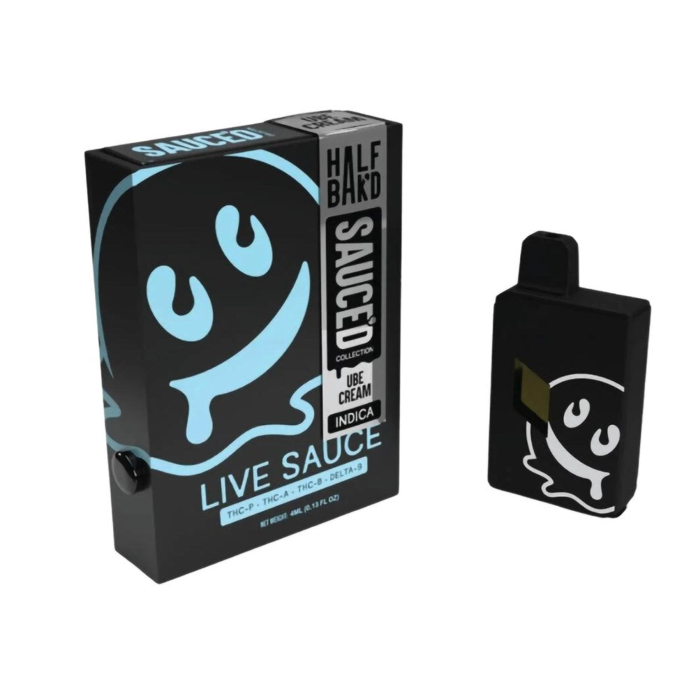 HALF BAK'D LIVE RESIN SAUCE'D D9/THCA/THCB/THCP 4G DISPOSABLE INDICA - UBE CREAM