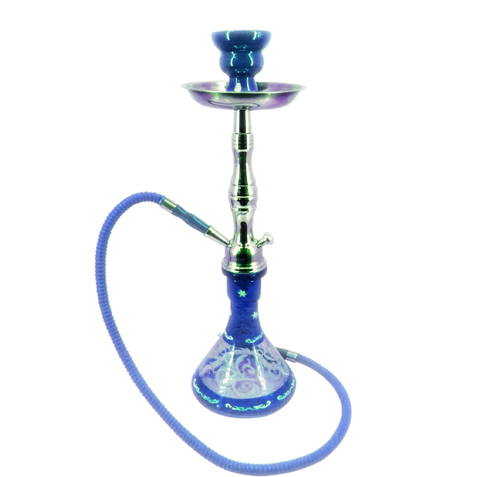 ZEBRA CLOUD 2HOSES 19" HOOKAH - BLUE