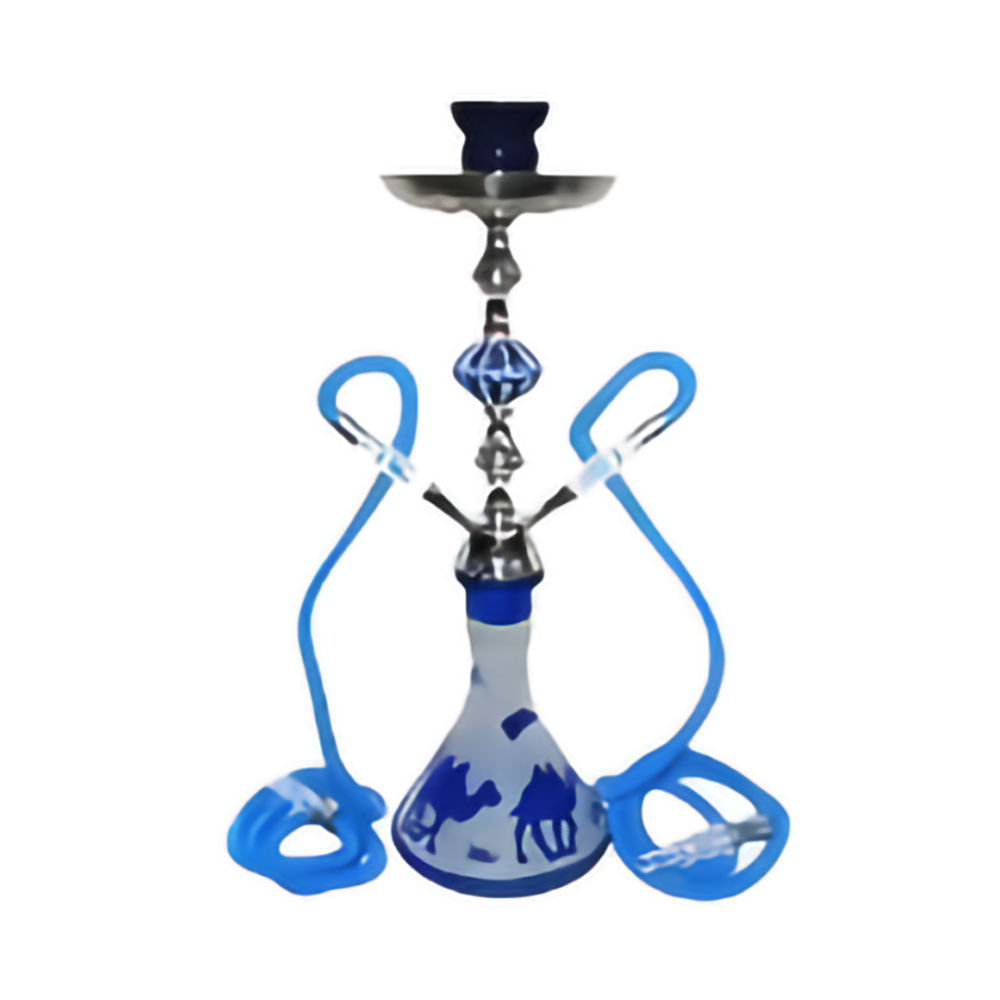 ZEBRA 17" CAMEL 2-HOSE HOOKAH - BLUE