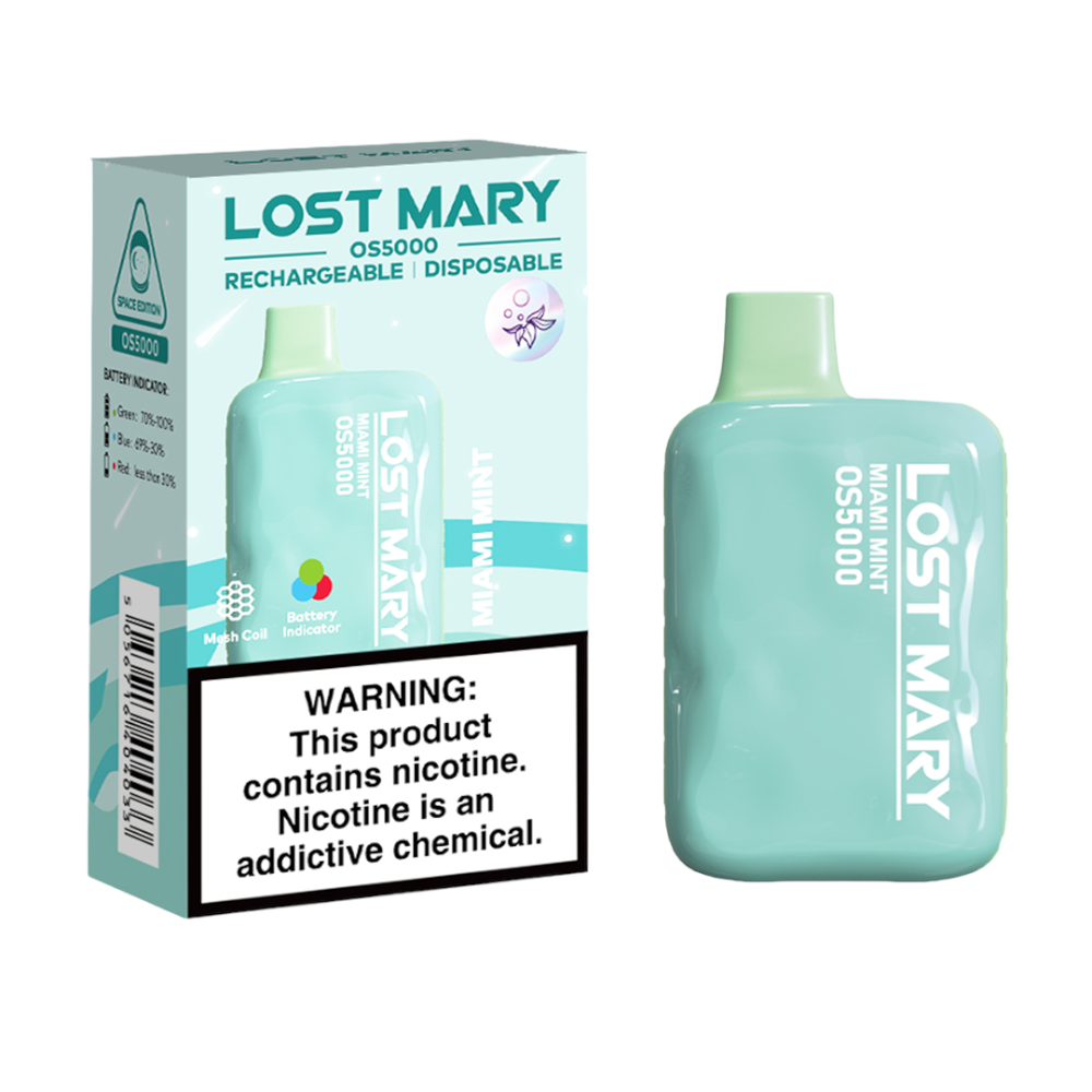 LOST MARY OS5000 5%  NIC DISPOSABLE -  MIAMI MINT