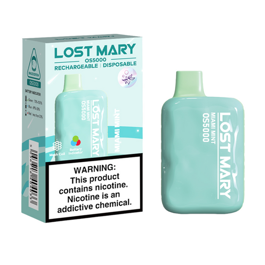 LOST MARY OS5000 5%  NIC DISPOSABLE -  MIAMI MINT