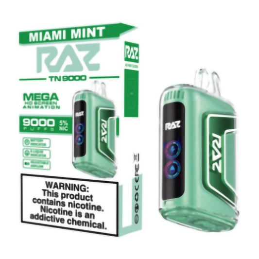 RAZ 5% NIC 9000PUFFS DISPOSABLE - MIAMI MINT