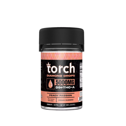 TORCH D9+THCA 5000MG LIVE RESIN GUMMIES - PEACH PASSION