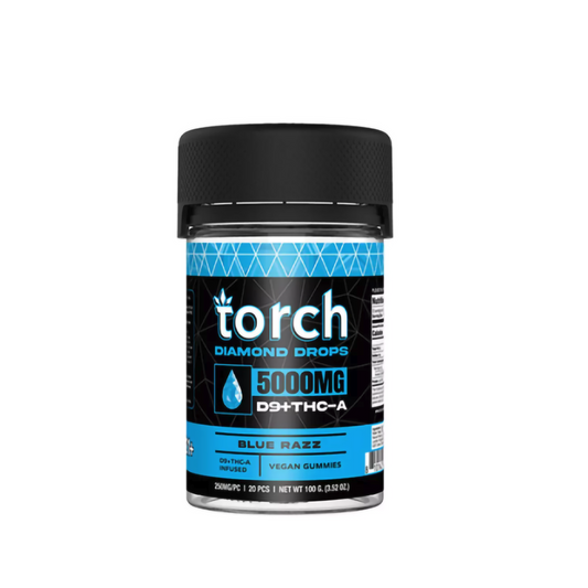 TORCH D9+THCA 5000MG LIVE RESIN GUMMIES - BLUE RAZZ