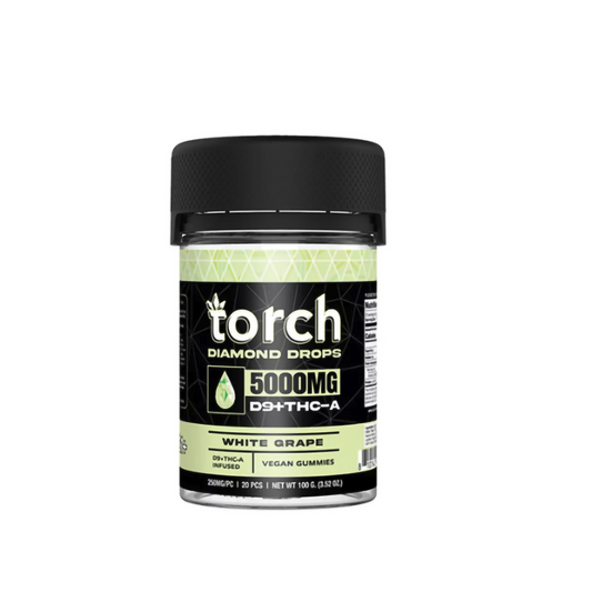TORCH D9+THCA 5000MG LIVE RESIN GUMMIES - WHITE GRAPE