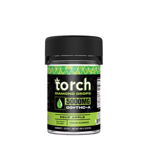 TORCH D9+THCA 5000MG LIVE RESIN GUMMIES - SOUR APPLE