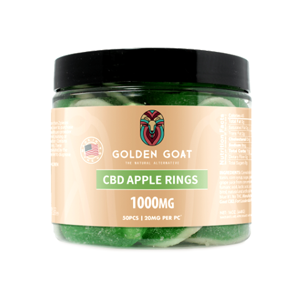 GOLDEN GOAT 1000MG GUMMIES - APPLE RINGS