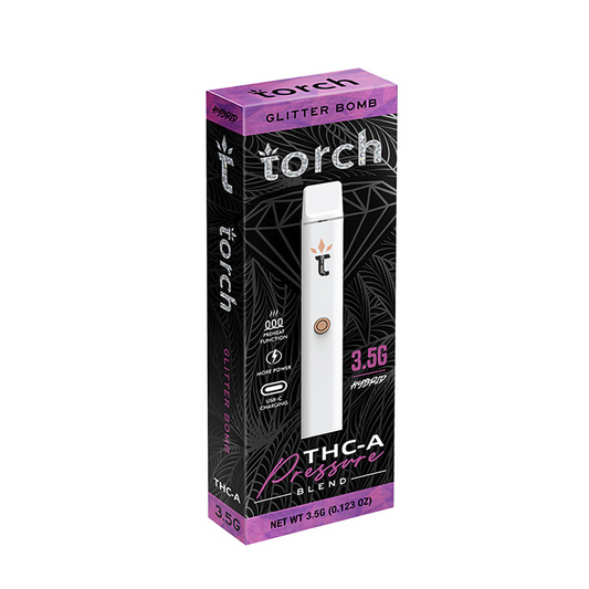 TORCH  PRESSURE BLEND 3.5G THCA DISPOSABLE HYBRID - GLITTER BOMB