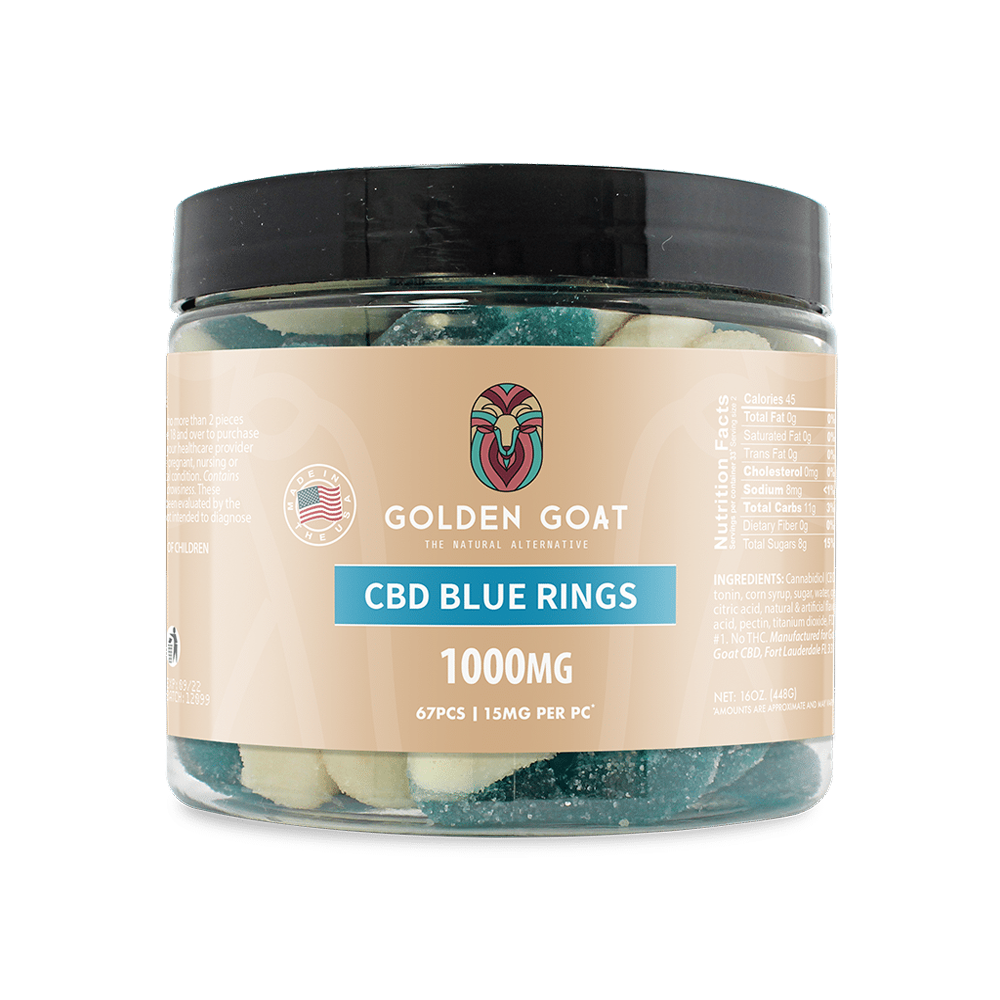 GOLDEN GOAT 1000MG GUMMIES - BLUE RINGS
