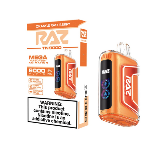 RAZ 5% NIC 9000PUFFS DISPOSABLE - ORANGE RASPBERRY