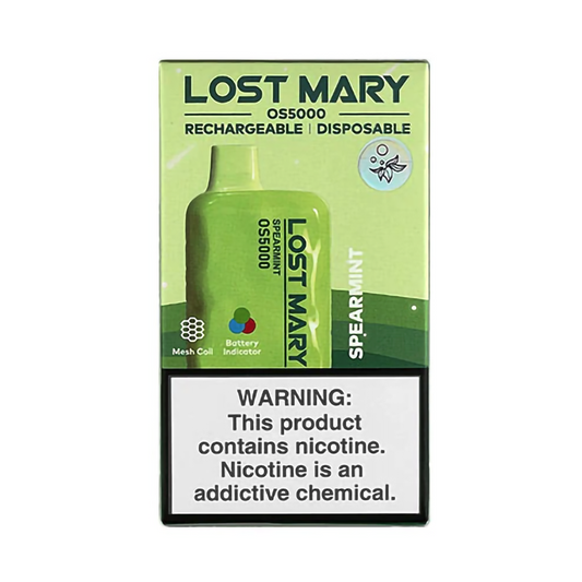 LOST MARY OS5000 5% NIC DISPOSABLE - SPEARMINT