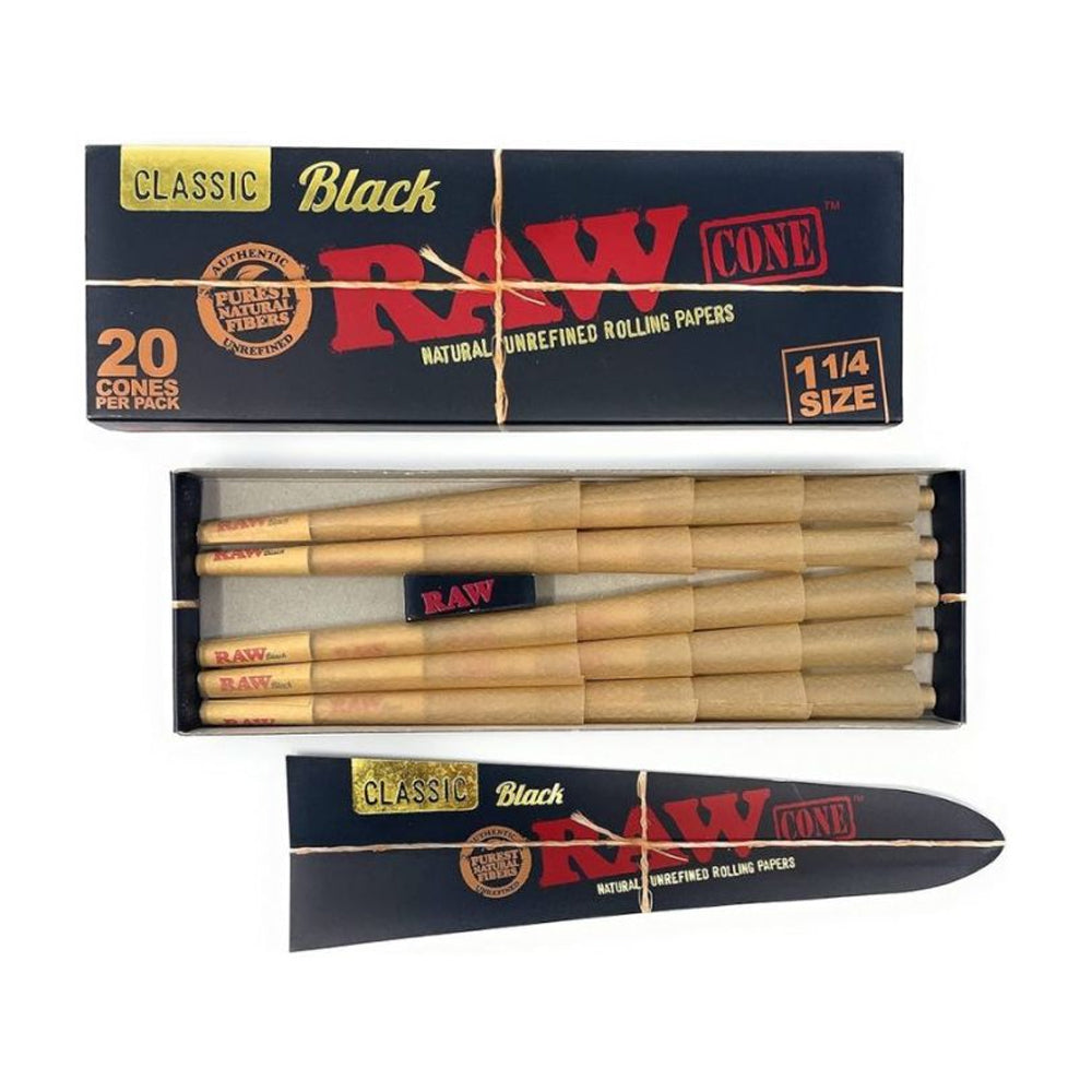 RAW BLACK PRE ROLLED  CONE
