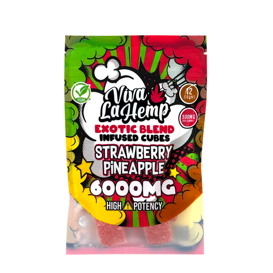 VIVA LA HEMP EXOTIC BLEND 6000MG 12CT GUMMIES - STRAW PINEAPPLE