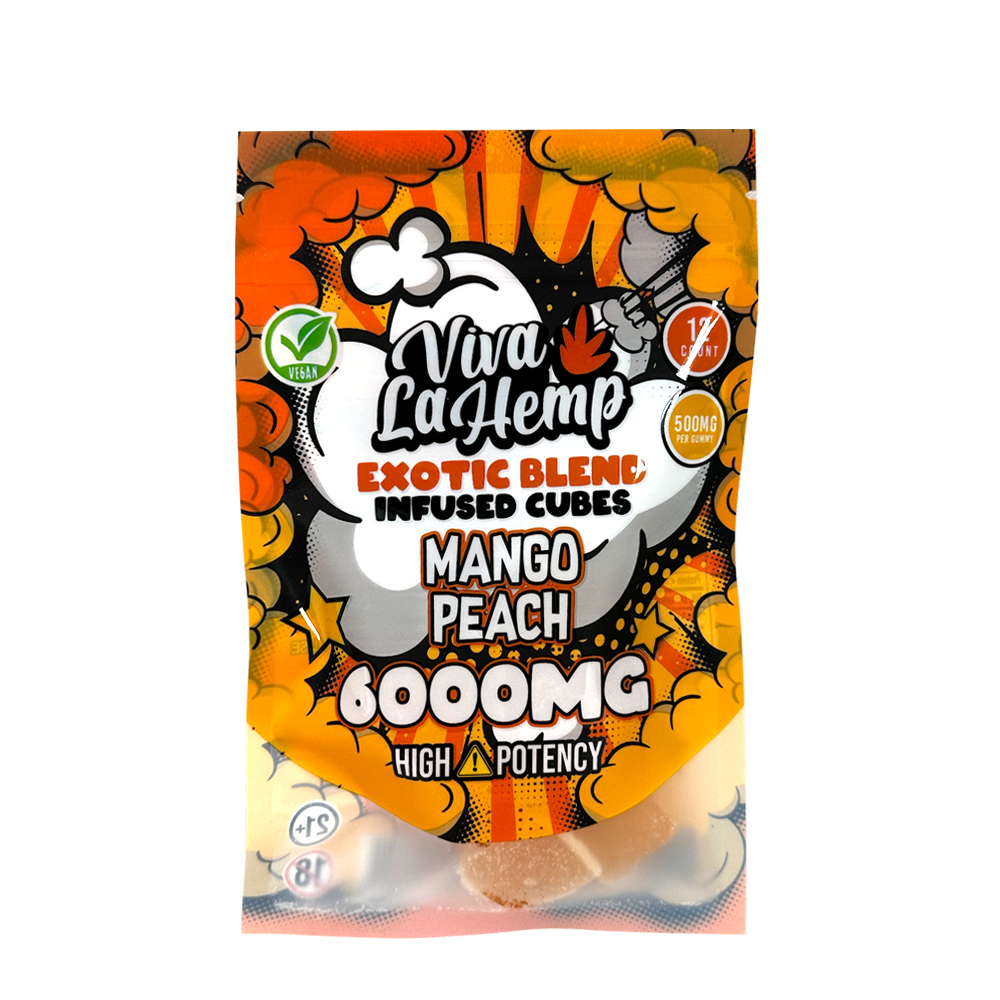 VIVA LA HEMP EXOTIC BLEND 6000MG 12CT GUMMIES - MANGO PEACH