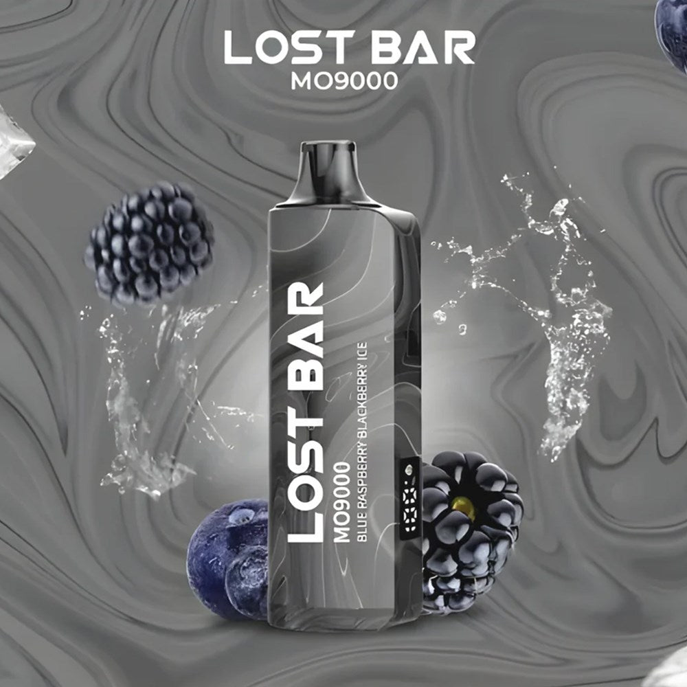 LOST BAR MO9000 5%  NIC DISPOSABLE - BLUE RASP BLACKBERRY ICE