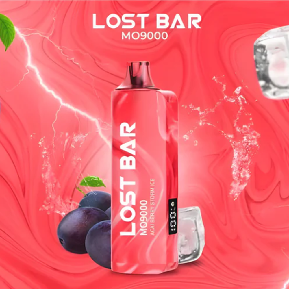 LOST BAR MO9000 5% NIC DISPOSABLE - ACAI BERRY STORM ICE