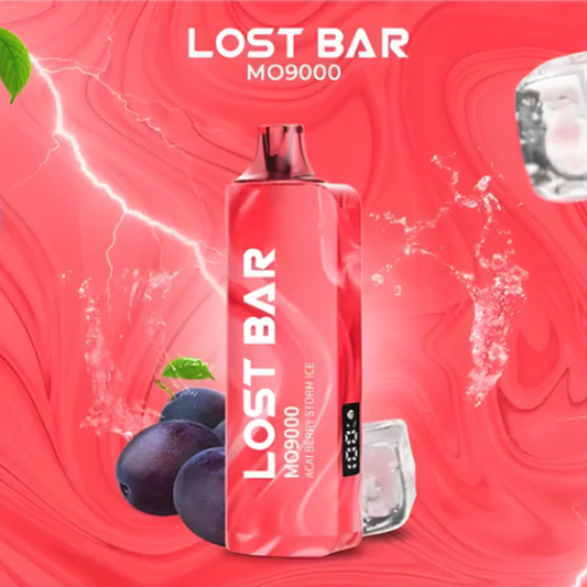 LOST BAR MO9000 5% NIC DISPOSABLE - ACAI BERRY STORM ICE