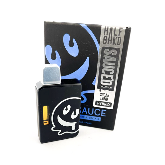 HALF BAK'D LIVE RESIN SAUCE'D D9/THCA/THCB/THCP 4G DISPOSABLE HYBRID - SUGAR LAND