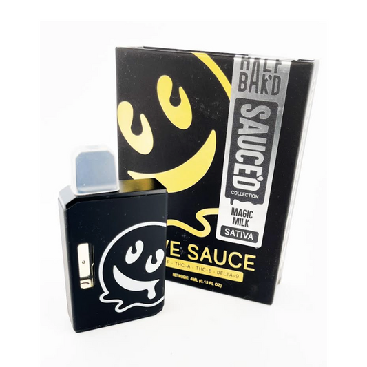 HALF BAK'D LIVE RESIN SAUCE'D D9/THCA/THCB/THCP 4G DISPOSABLE SATIVA - MAGIC MILK