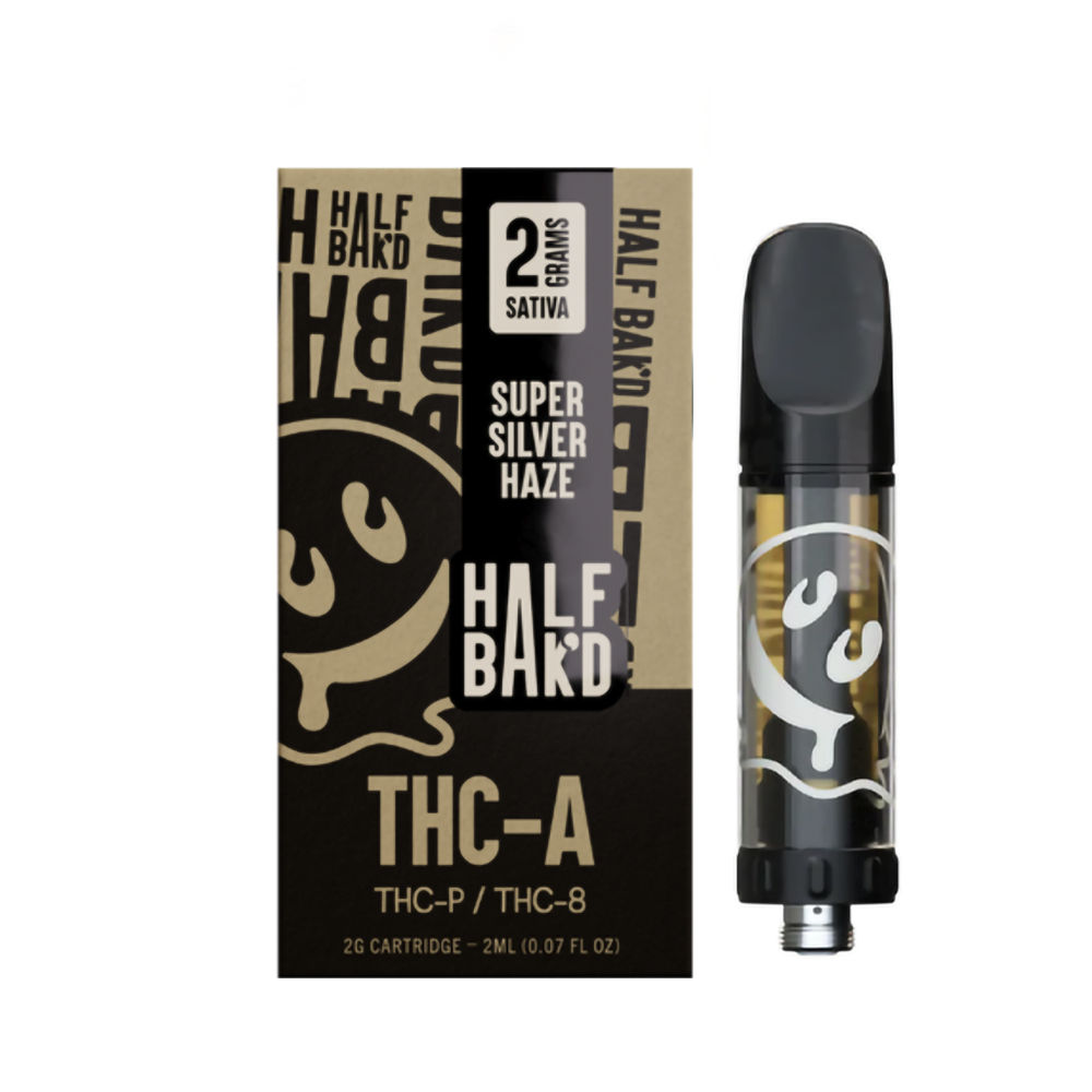 HALF BAK'D LIVE RESIN SAUCE'D THCA/THCP/THC8 2G CARTRIDGE SATIVA - SUPER SILVER HAZE